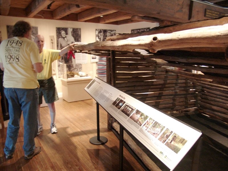 The trail shelter built by Earl Shaffer is a popular exhibit at the museum.