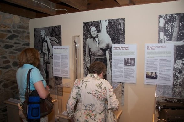 Visitors read about some of the A.T. pioneers, to include Grandma Gatewood.