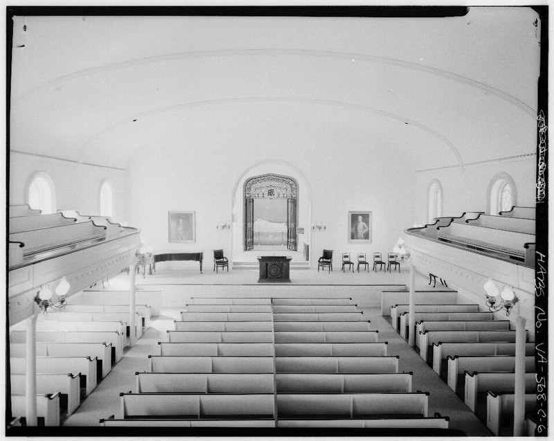 Interior - Looking towards the statue (southeast) from the balcony, Jul 1968