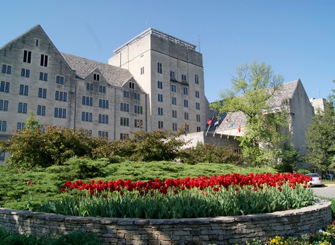 The Biddle Hotel and Conference Center was an addition to the IMU made in 1960 to allow visitors to experience 'Hoosier Hospitality' in the heart of Bloomington and IU campus.