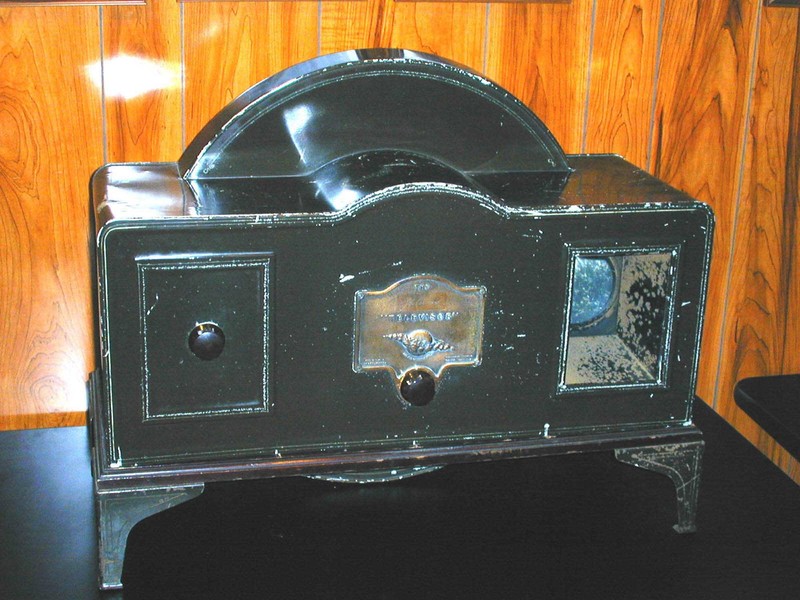 The 1929 Baird Televisor was the first commercially available mechanical television. It produced a poor quality image the size of a postage stamp. Image courtesy of the Early Television Foundation. 