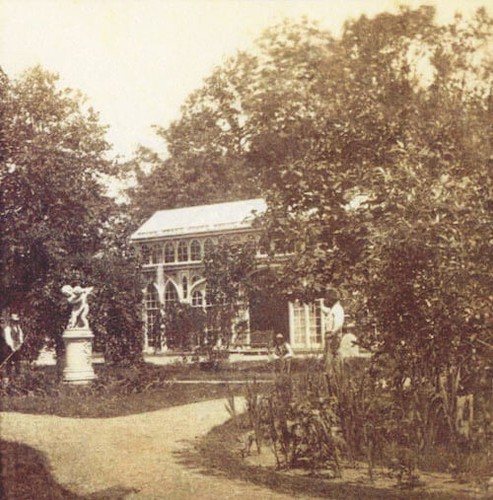 This 1861 Photo Shows Men Working Outside the Montgomery Place Conservatory 