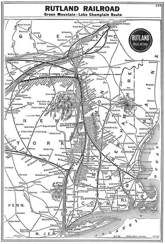 Rutland railroad map from the early 1900s