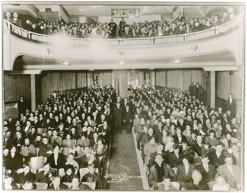 The packed house of Minor Theatre's original opening night.