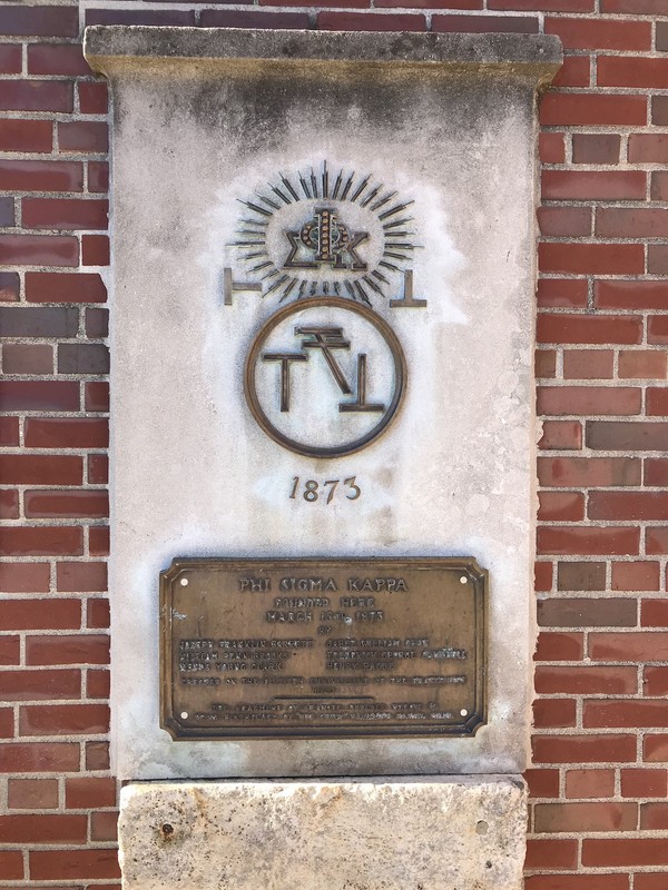 Phi Sigma Kappa Memorial, detail, 2018.