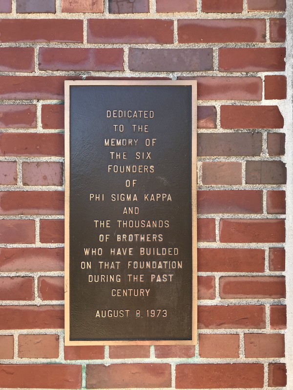 Phi Sigma Kappa Memorial, detail, 2018.