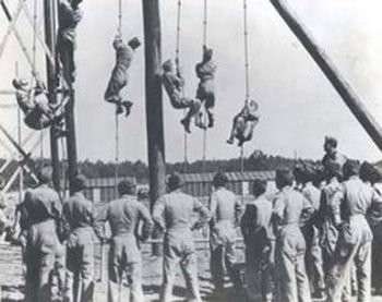 One of the obstacle courses at Camp Toccoa that the men had to endure to become the first ever paratrooper.
