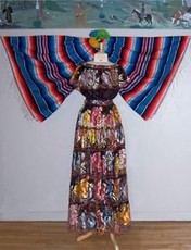 A traditional dress on display in the Mexican Cultural Exhibit.