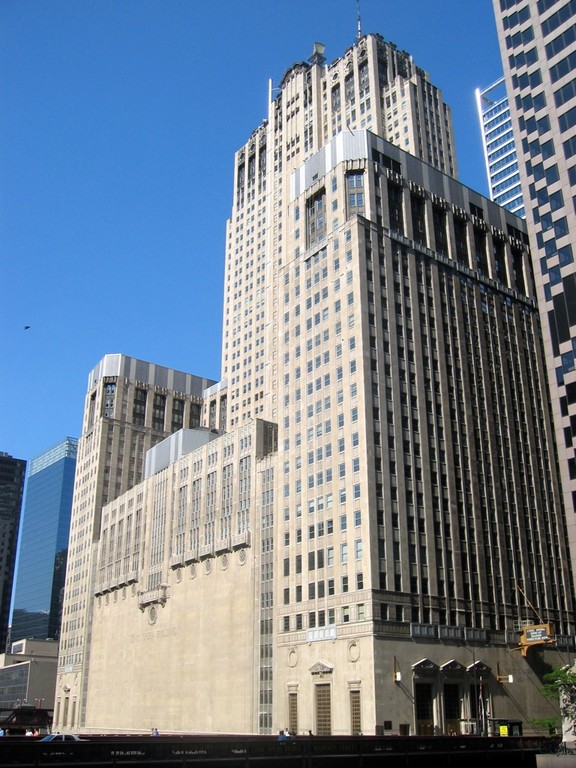 West facade of the Civic Opera House in Chicago