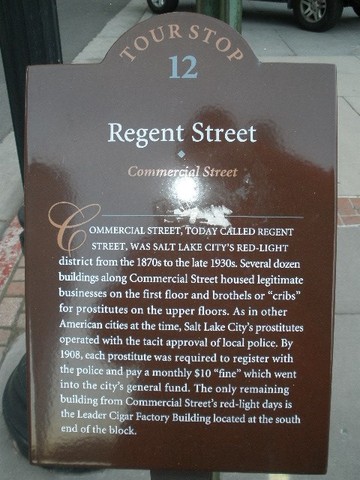 Several dozen buildings along Commercial Street housed legitimate businesses on the first floor and had brothels on the second. As in other American cities at the time, Salt Lake City's prostitutes operated with the tacit approval of local police.