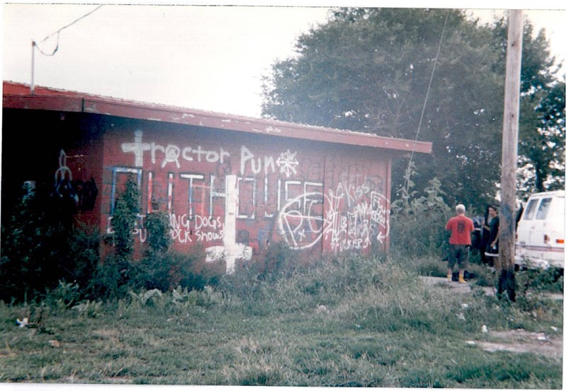 Before it was painted over in the early 90s, the inside and outside of the building were covered with graffiti.