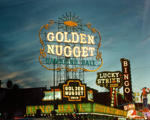 Original sign over the Golden Nugget