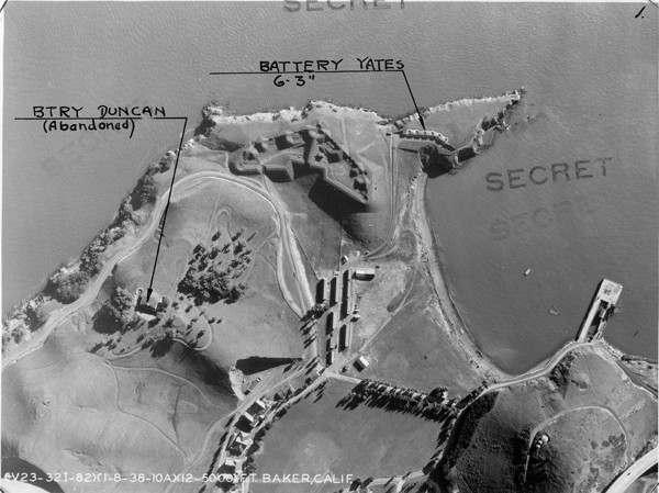 Aerial map view of Fort Baker 