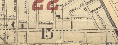 Plat Map image of the location of the church, 1900.