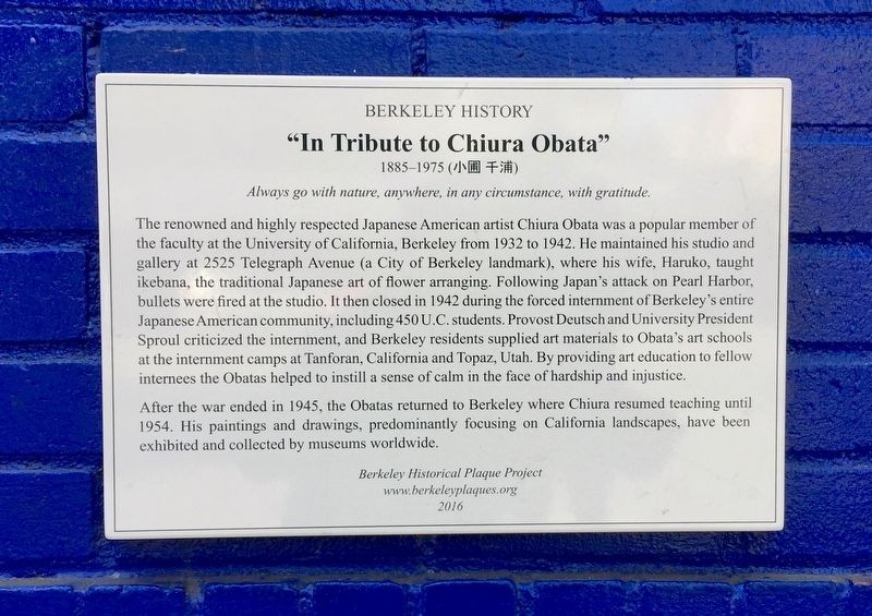 Chiura Obata Historical Marker