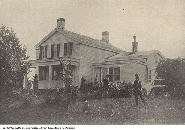 The exterior of the Anthony Farmhouse in 1854 is shown here. 