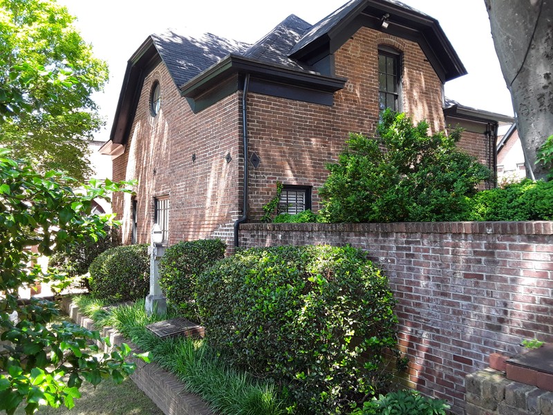 Mitchell House and the Columbarium Seen from Courtyard at Trinity Episcopal Cathedral