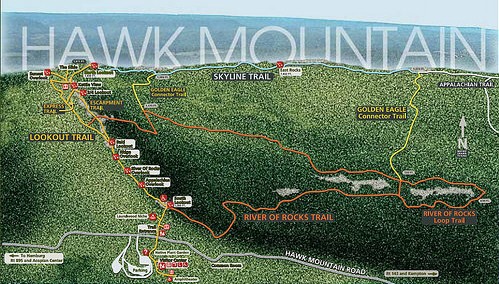 Hawk Mountain Sanctuary is filled with miles of hiking trails for hikers and birders alike