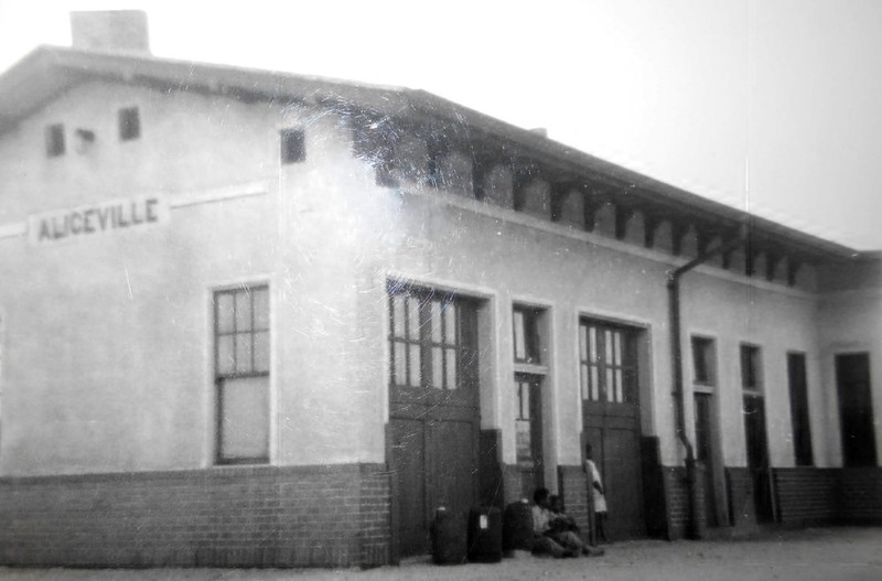 This is the Aliceville Fresco Railroad Depot where the POW's would arrive. It has since then been demolished.
