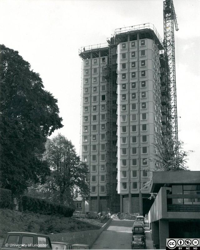 Attenborough tower before completion, 1969