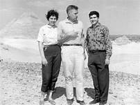 Jesse Stuart with Daughter, Jessica Jane Stuart and Student, Faisal Farra at the Cairo Pyramids