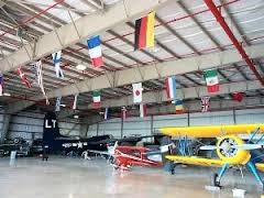 The museum hangar houses military and vintage planes