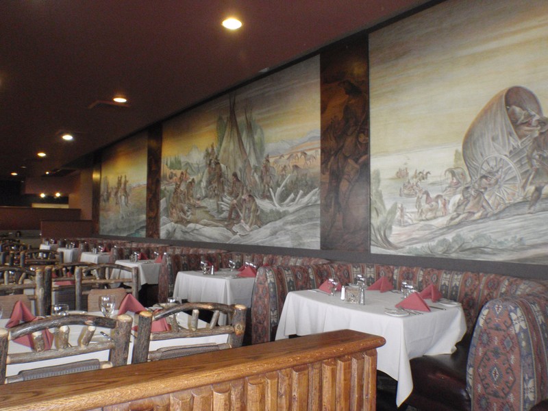 A few of Roters murals within the lodge's Mural Room.