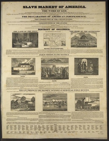 The Yellow House was one of the most notorious slave pens in the city. This abolitionist broadside hoped to highlight the tragic irony of the slave trade being conducted in the nation's capitol.