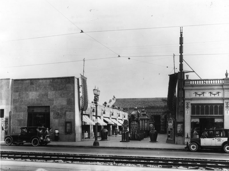 A railway in front of the theater in 1924.