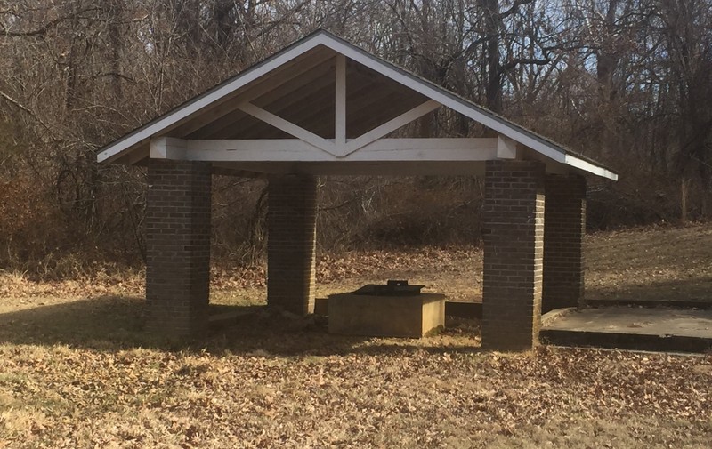 The mineral spring structure at Pertle Springs today. Photo by Mary Frintz