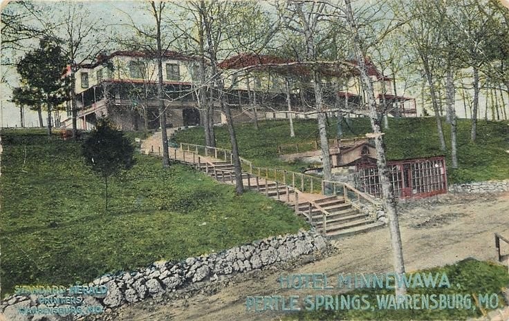 The hotel at Pertle Springs circa 1900. Standard Herald Printers, Warrensburg, MO