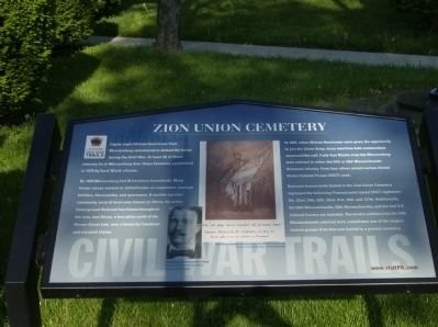 State historical Civil War Trail Marker, commemorating those buried there and the regiments they represented during the war. Those regiments are the PA 8th, 22nd, 24th, 25th, 32nd, 41st, and 127th, as well as the MA 54th and 55th, and 2nd US Cavalry.