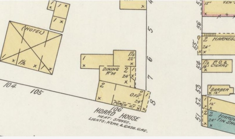Hoard House on 1902 Sanborn Fire Insurance Map of Metamora, Michigan