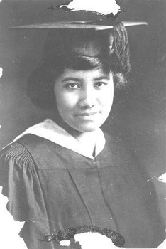 Murray Atkins Walls in her Butler University cap and gown (Higgins).