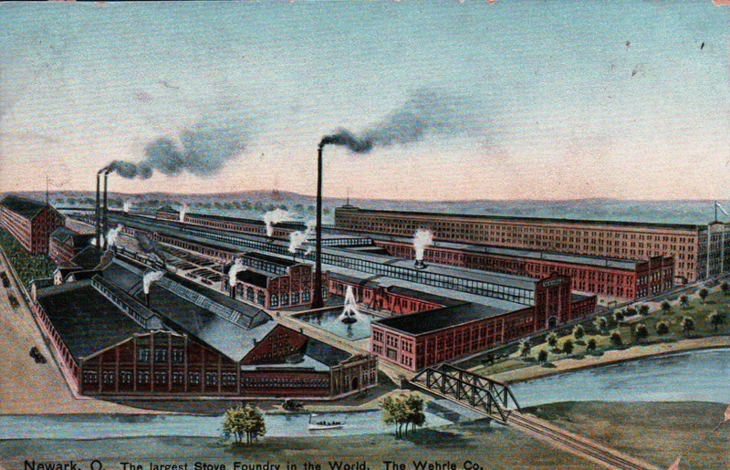 Aerial view of the Wehrle Stove plant on Union Street in Newark.