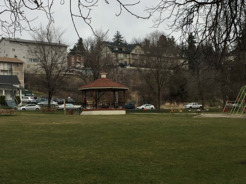 View of the gazebo in Reaney Park, taken February 2018.