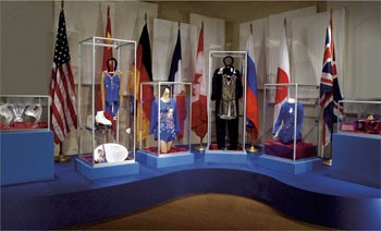Among the items on display are these skating costumes.