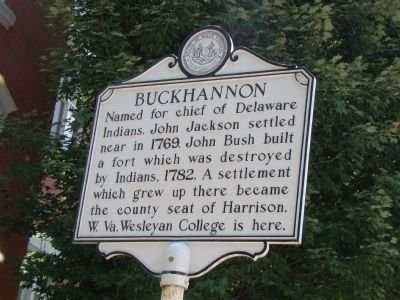 The Buckhannon/Frontier Days marker notably features a different inscription on each side. Image obtained from the Historical Markers Database.