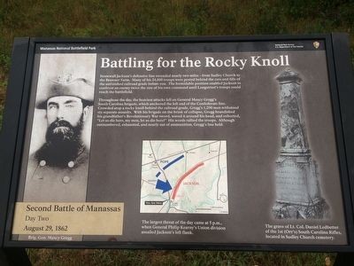 By J. Makali Bruton, September 4, 2015
Depicts the marker for this site which holds information about the battle. 
