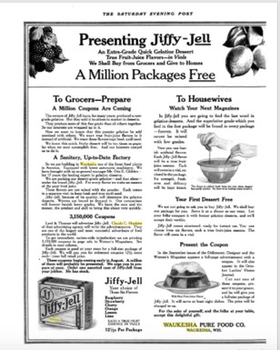 Advertisement for Jiffy Jell and new factory in Waukesha July 1916