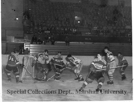 Ice hockey match at the Field House, 1950's