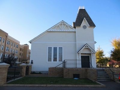 The original church building, constructed in 1890, was moved to this spot in 1964.