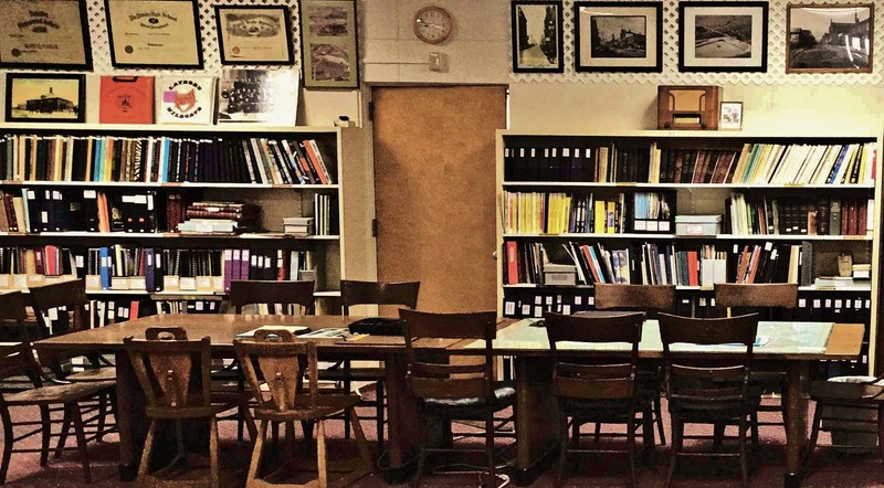 Library of yearbooks, local directories, family histories, and cemetery records