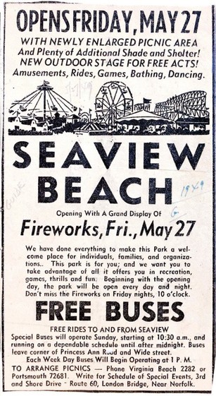 An advertisement for Seaview.

Norfolk Journal and Guide, June 23, 1947.