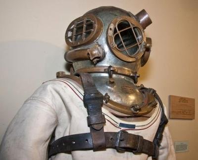 The Mark V diving suit, used to perform maintenance on our nations dams, was used as late as the 1980’s. Donated by the US Army Corps of Engineers. Credit: River Discovery Center
