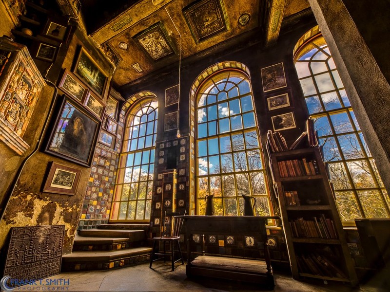 A trio of massive windows within the castle...three of more than 200.