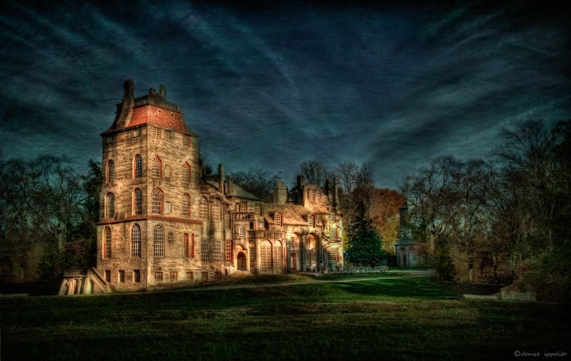 Fonthill looking rather ominous at night.