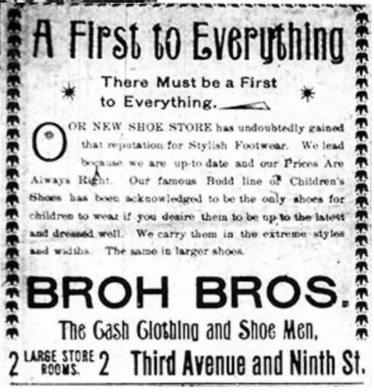 Ad for Broh Brothers Clothing, 1897