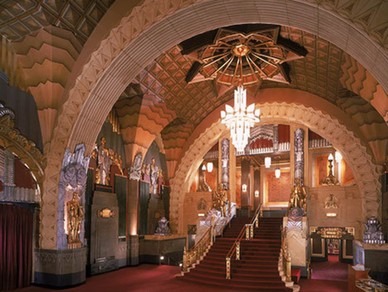 The interior of the Pantages lobby.