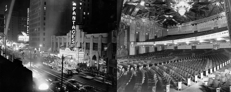 The Pantages Theatre in the 1950s. Photos from the Pantages website.